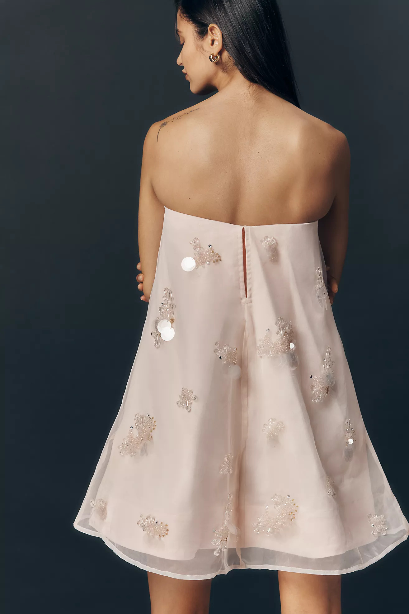 Maeve Strapless Scattered Embellished Mini Dress | Anthropologie (US)