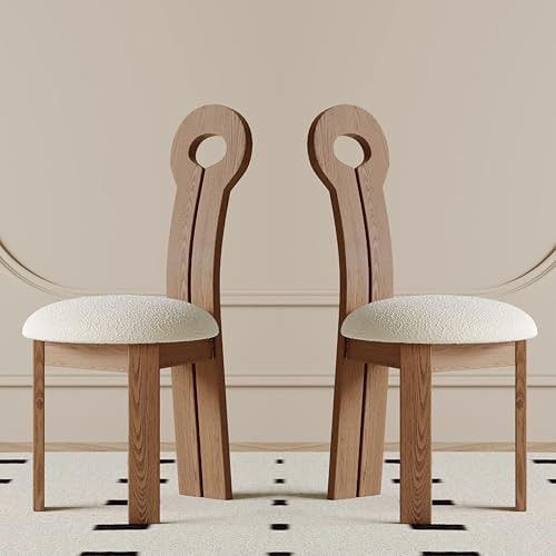 JC MAN Modern Dining Chairs with High Keyhole Back, Green Velvet Cushioned Seats, Wooden Frame, S... | Amazon (US)