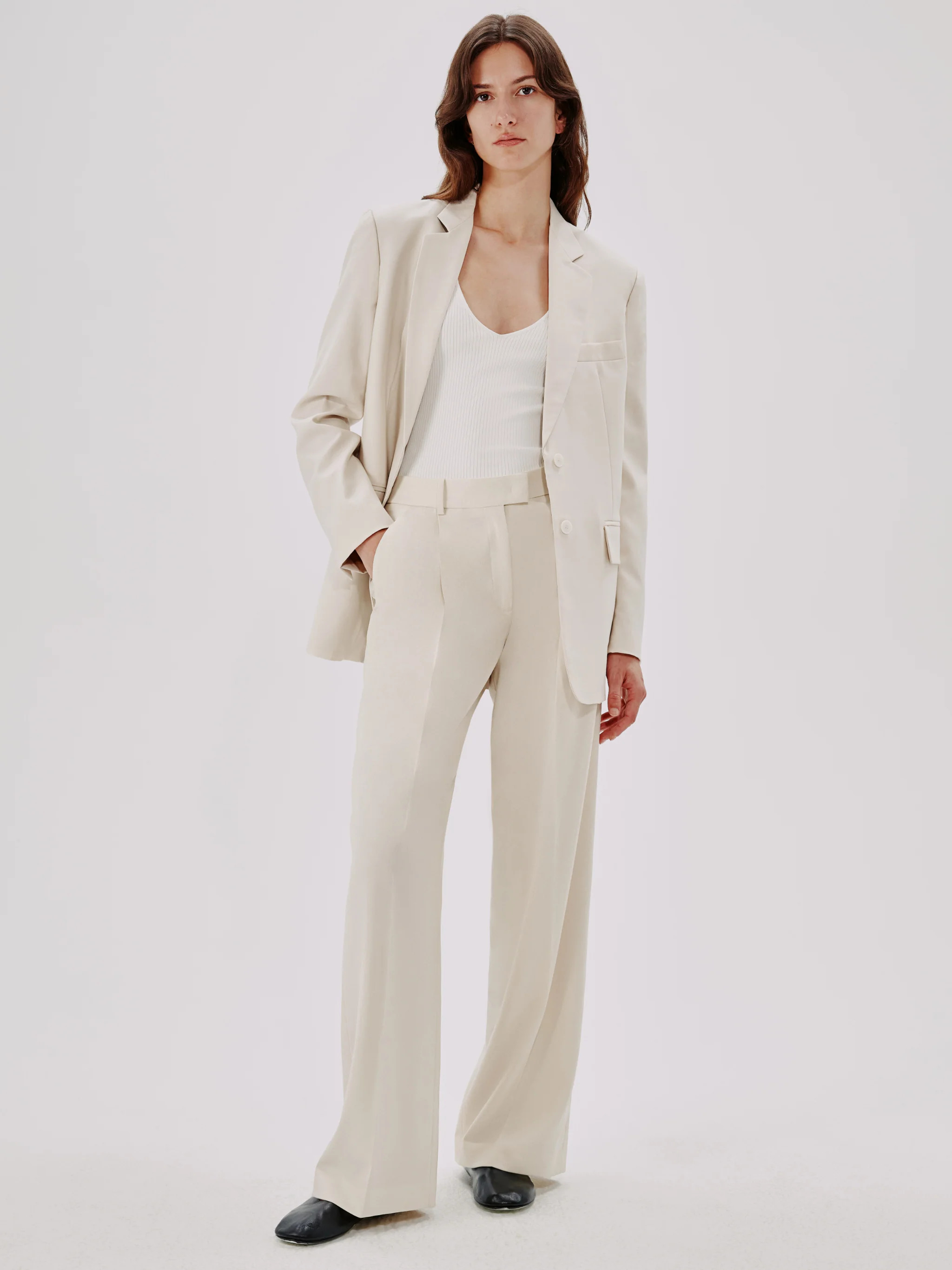 Deep V Tank Knit | Another Tomorrow | AnotherTomorrow