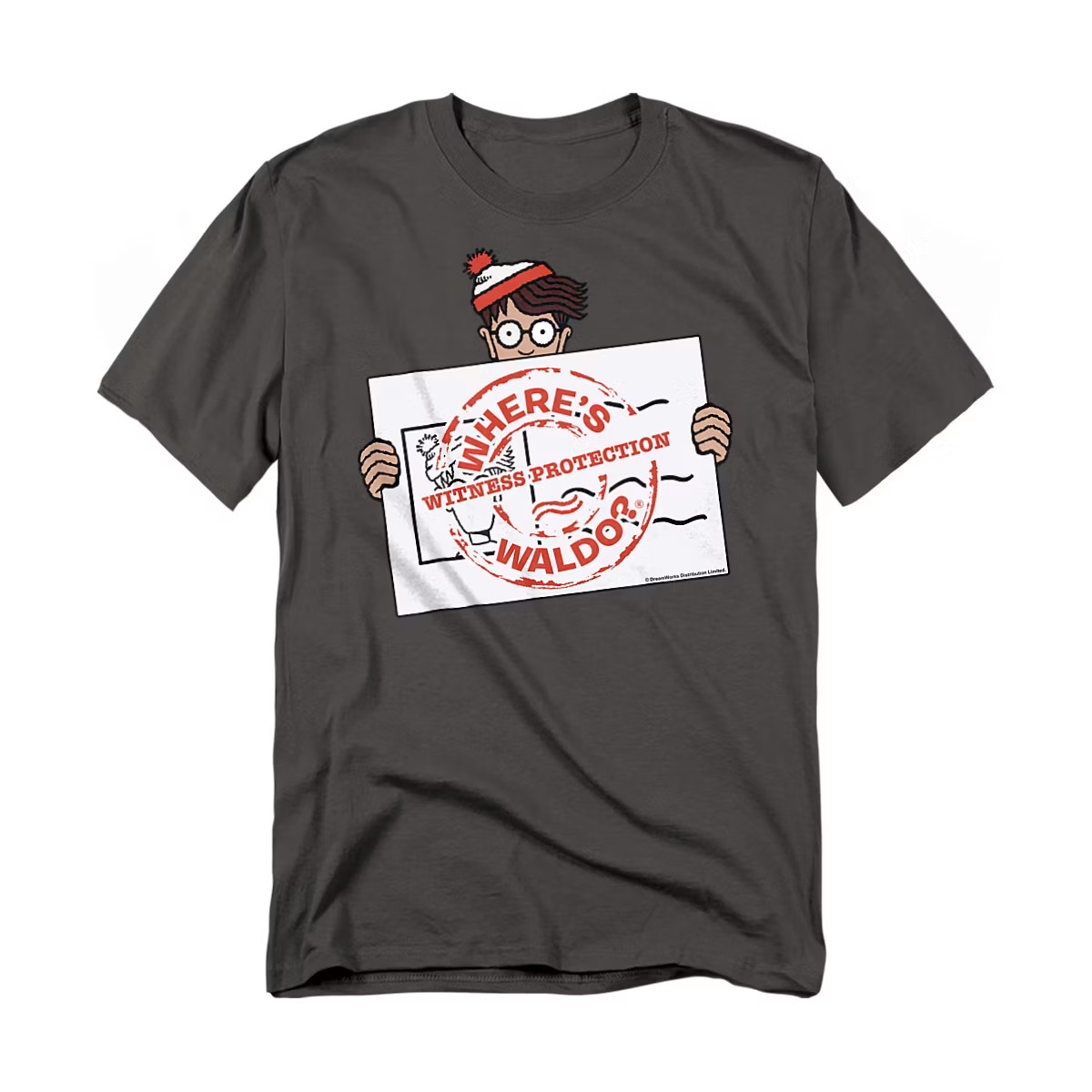 Wheres Waldo Witness Protection Adult T-Shirt Charcoal 5X Large | Target
