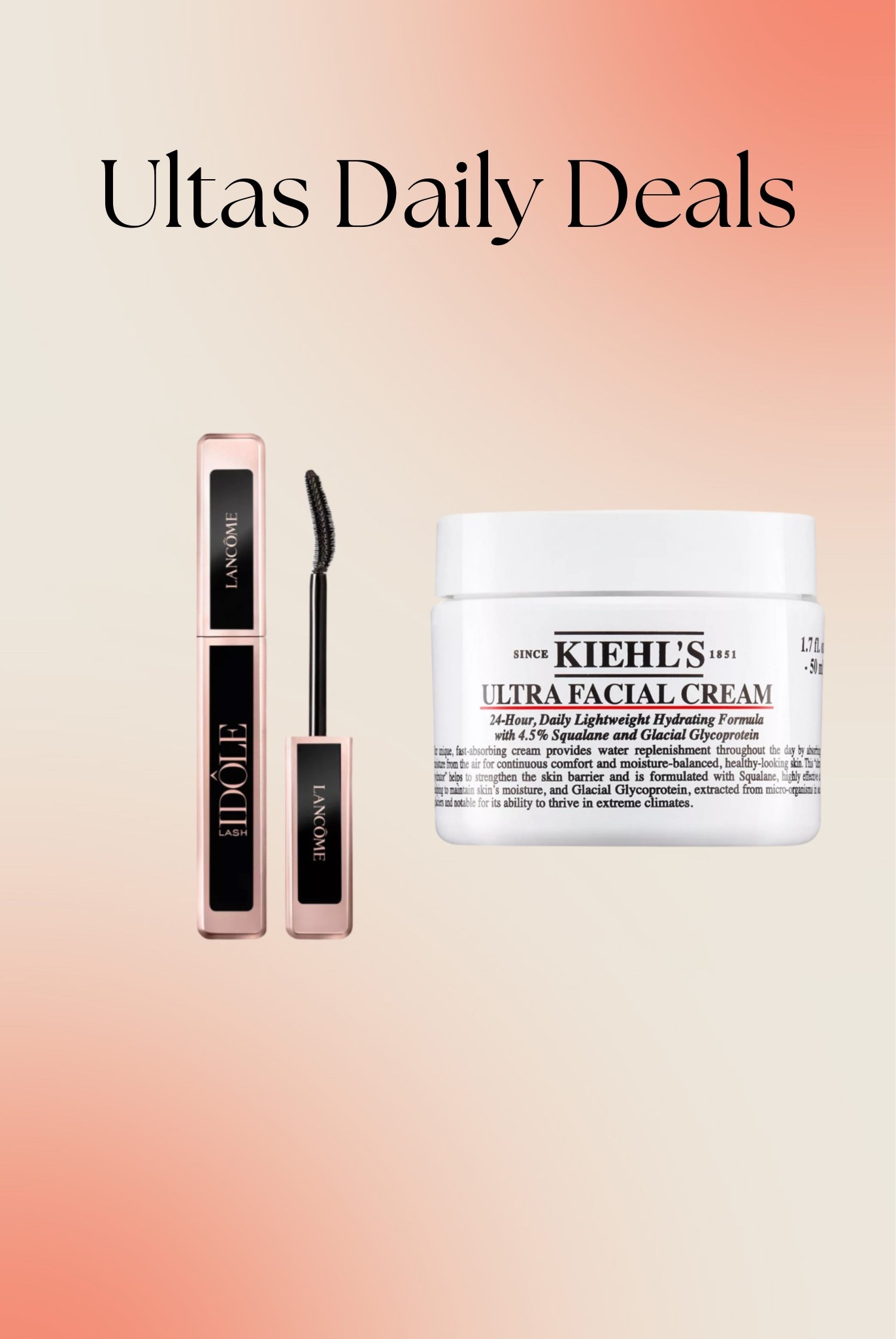 Ulta’s daily deal is here! Lancôme mascara is only $15 and Kiehl’s facial cream is only $19.50! 🤩

#LTKselfcare #LTKBeauty #LTKgrwm