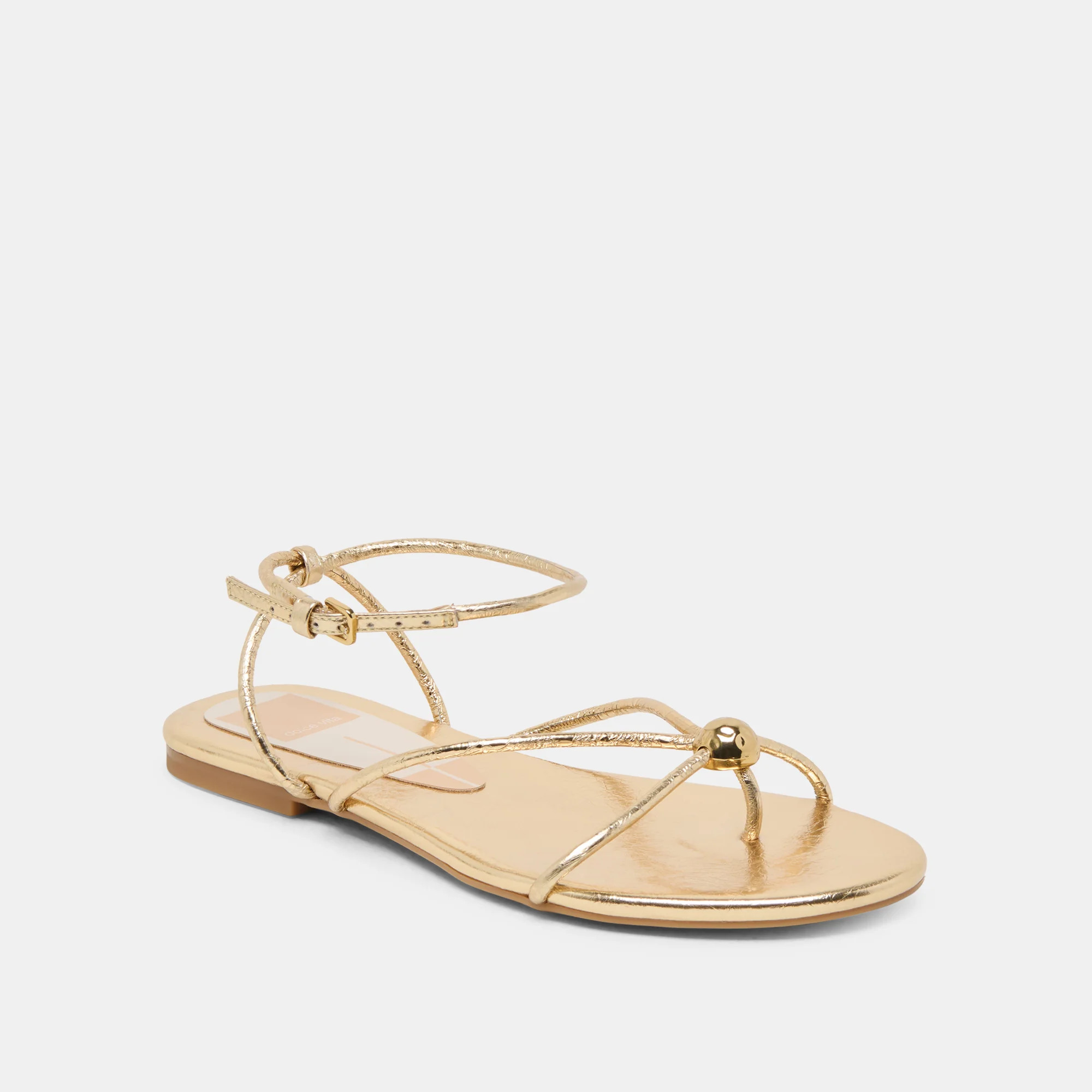 Kenley Sandals Gold Leather | DolceVita.com