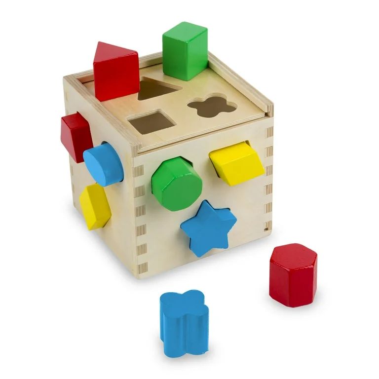 Melissa & Doug Shape Sorting Cube - Classic Wooden Toy With 12 Shapes | Walmart (US)