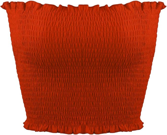 Sweetbei J Womens Strapless Pleated Summer Sexy Bandeau Tube Crop Tops | Amazon (US)