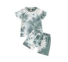 Toddler Baby Boys Tie-Dye Outfits Short Sleeve T-Shirt Tops+Short Pants 2Pcs Summer Cotton Clothe... | Amazon (US)
