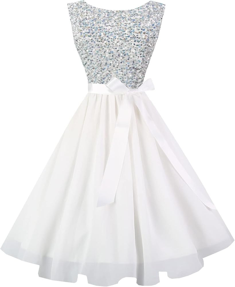 Hanpceirs Women's Boatneck Sleeveless Prom Wedding Guest Bridesmaid Dresses Cocktail Dress | Amazon (US)