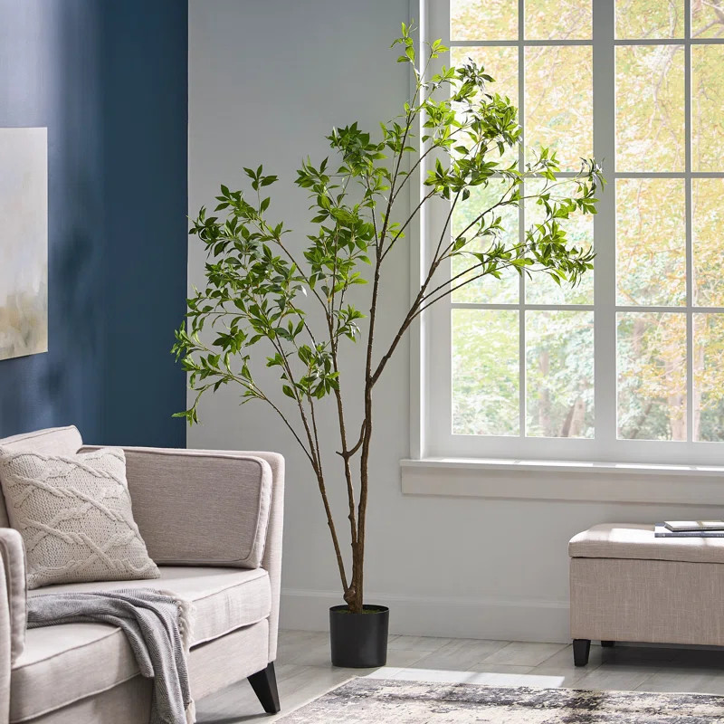 This 82'' faux eucalyptus tree never needs to be watered – so you get the look of fresh greener... | Wayfair North America
