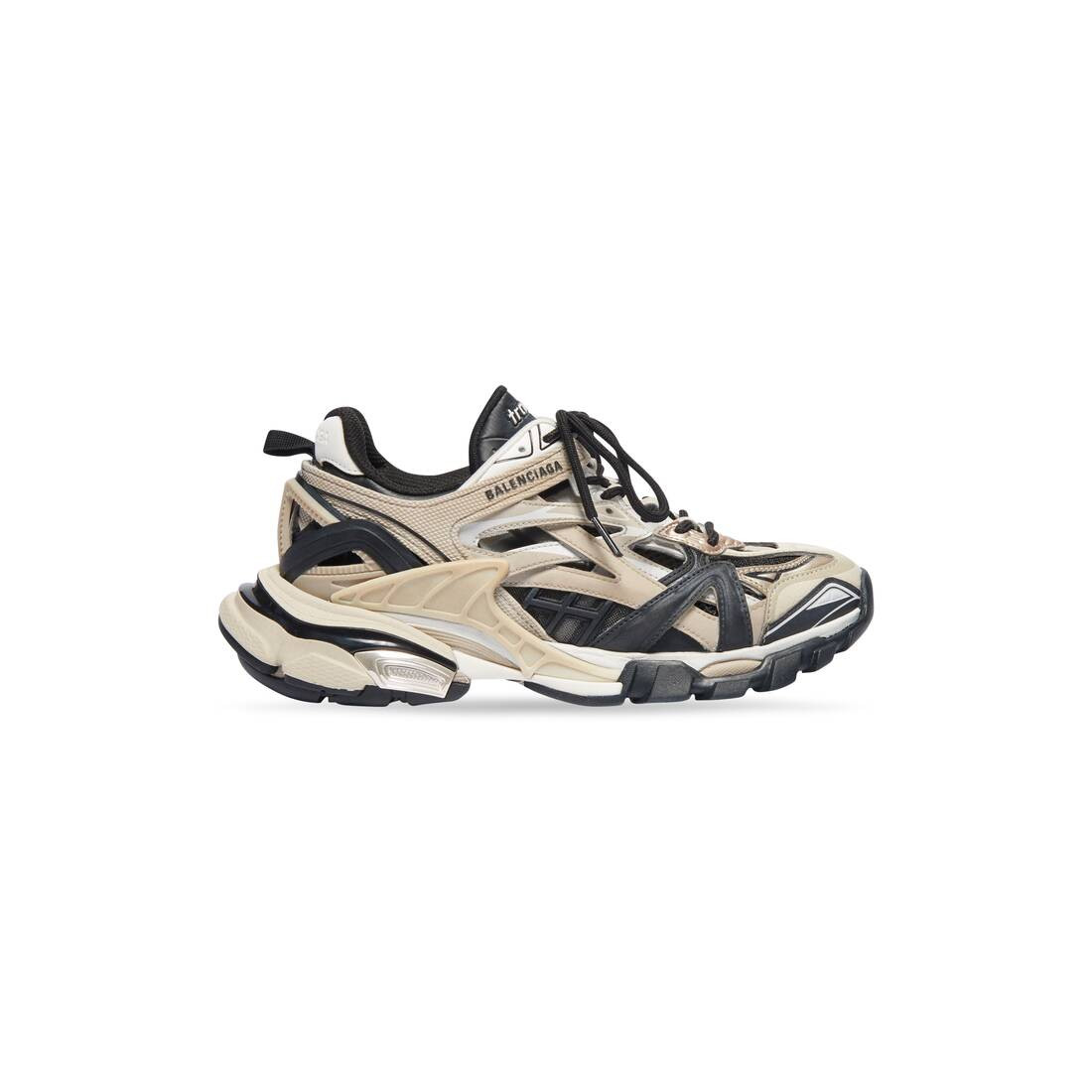 Track.2 Sneaker in black and beige mesh and nylon | Balenciaga