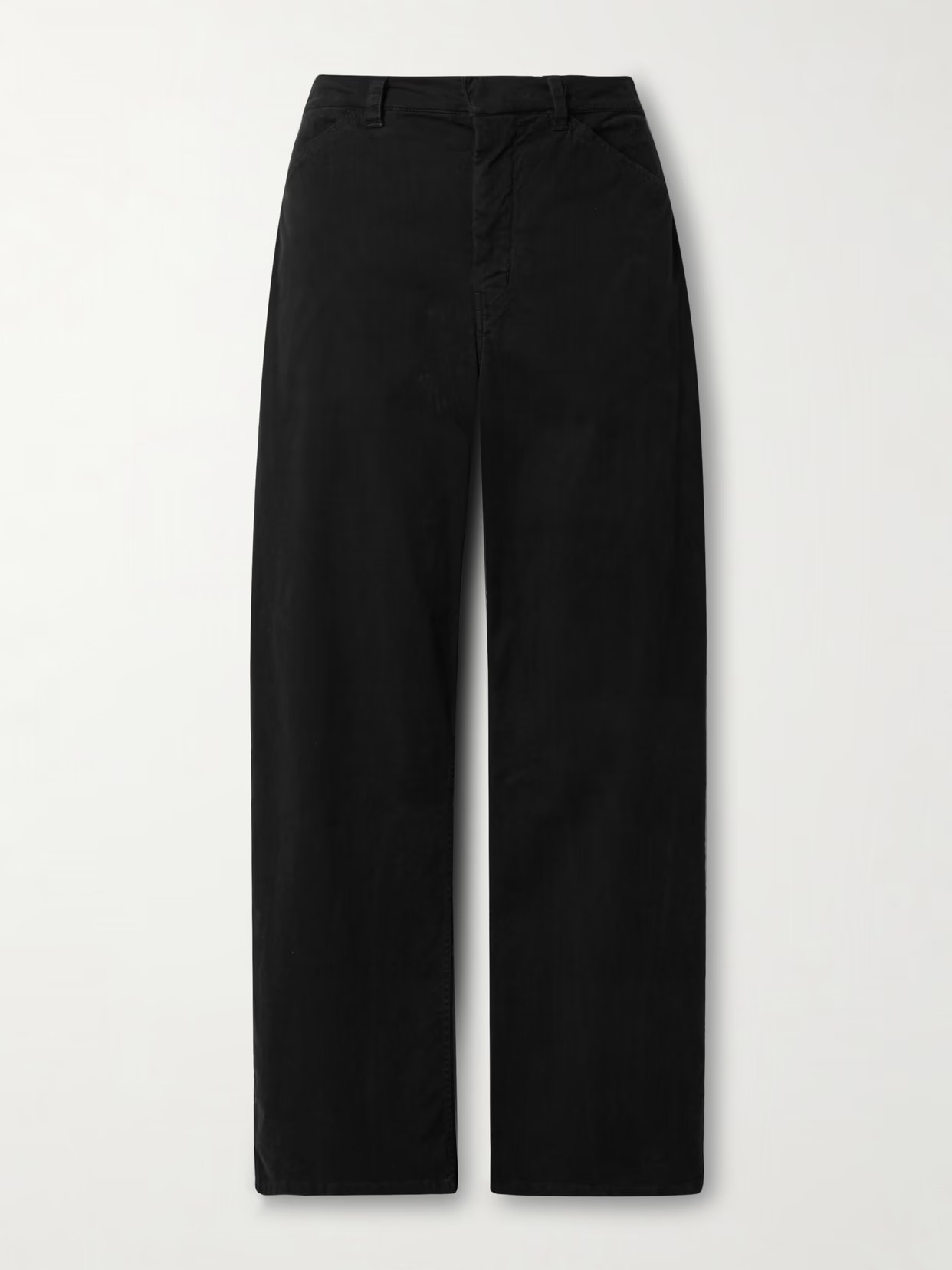 Nili Lotan - Tribeca Brushed Cotton-blend Twill Barrel-leg Pants - Black | NET-A-PORTER (US)