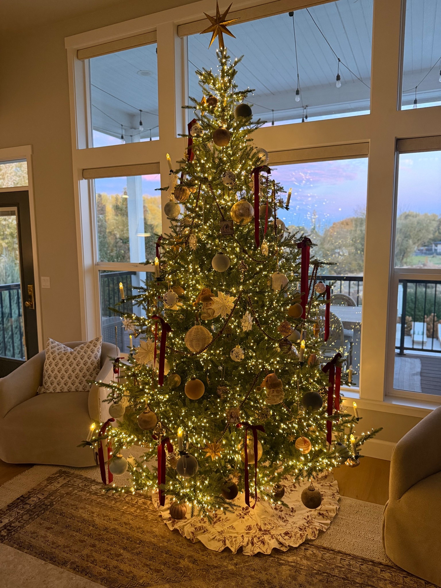 She’s perfect with just the lights, but so fun to with ornaments too! Some of them are old but many are still available! Maybe my favorite tree yet?!

#LTKHoliday #LTKStyleTip #LTKHome
