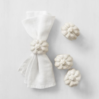 Sculptural Pumpkin Napkin Rings, Set of 4 | Williams-Sonoma