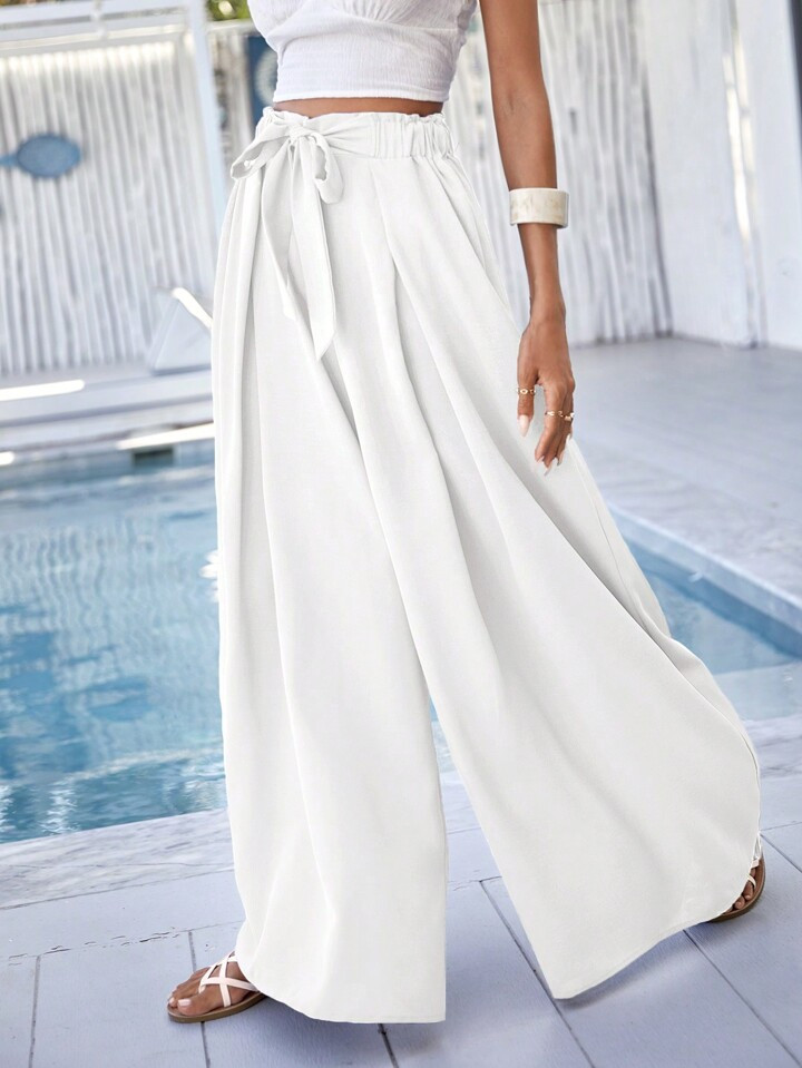 SHEIN VCAY Women's Simple Solid Color Loose Casual Pants | SHEIN USA | SHEIN