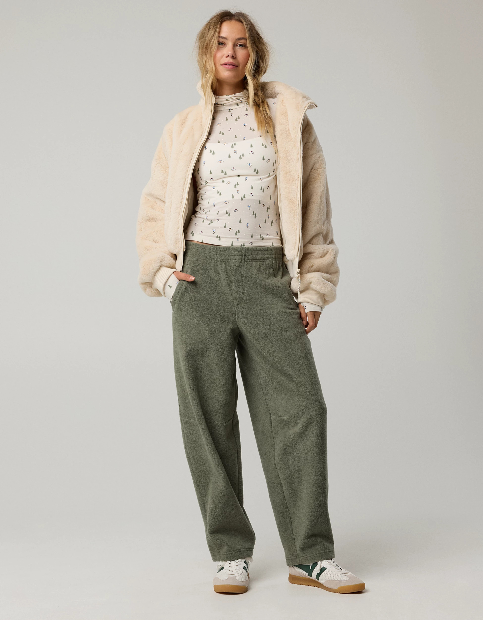 OFFLINE By Aerie Polar Fleece Barrel Pant | Aerie