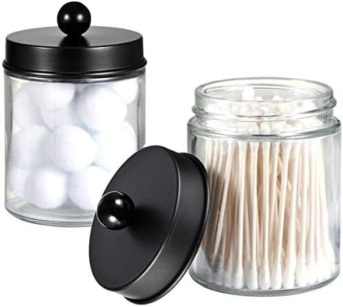 Apothecary Jars Bathroom Storage Organizer - Cute Qtip Dispenser Holder Vanity Canister Jar Glass... | Amazon (US)