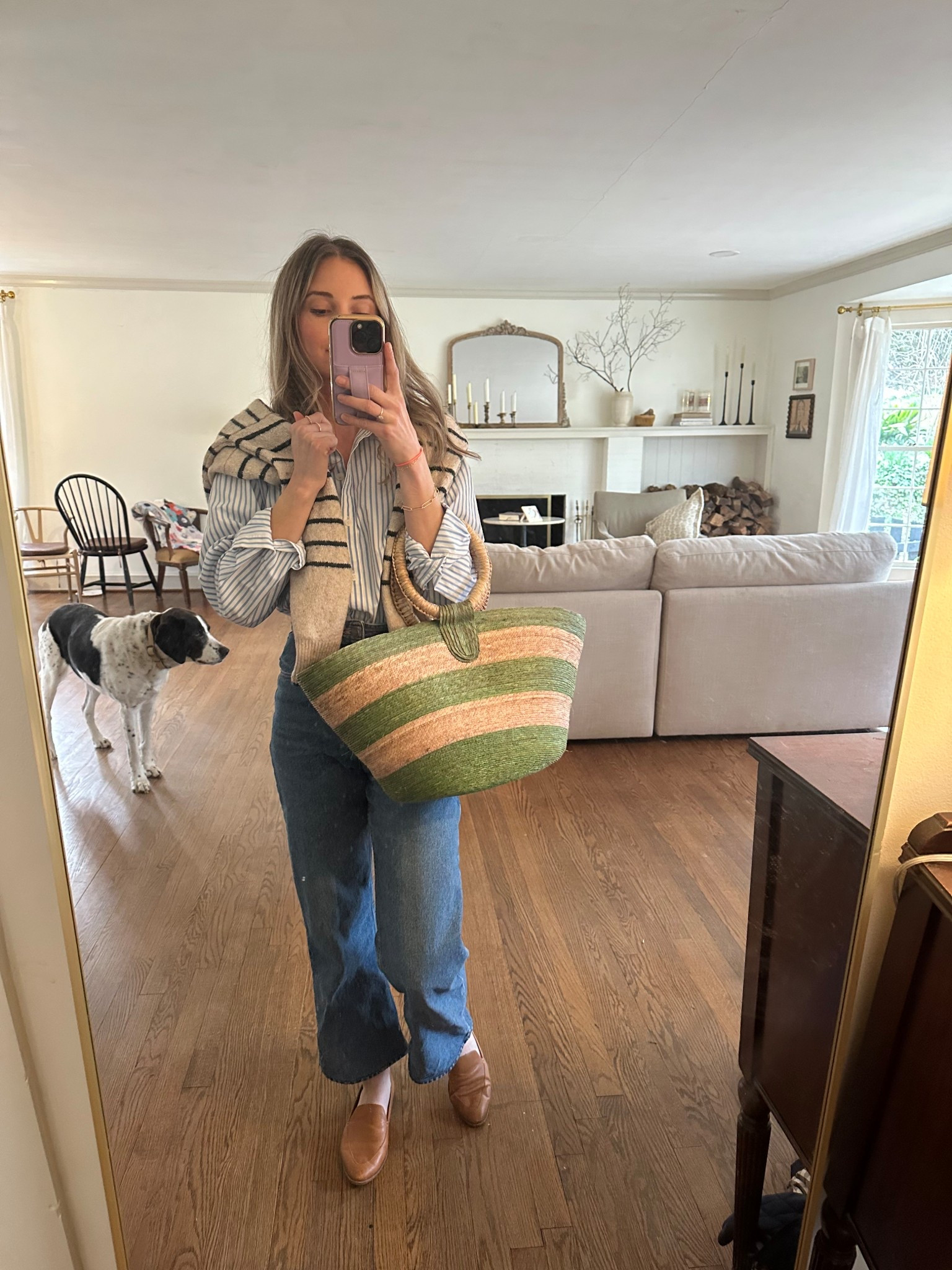 Stripes on stripes for spring. Bag, blouse and shoes: thrifted 🫶🏽 linked similar 

#LTKSeasonal