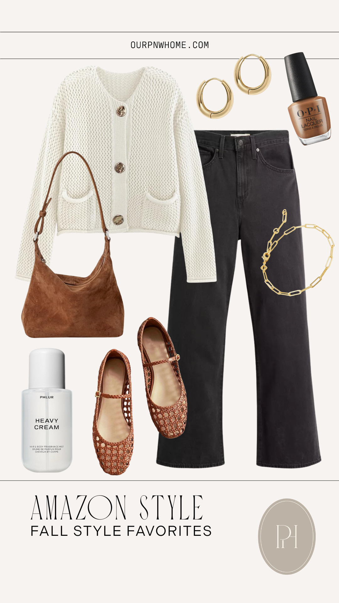Amazon fall fashion finds I'm loving!

fall style, fall outfit, fall looks, black jeans, black denim, wide leg jeans, white knit cardigan, cardigan sweater, brown nail polish, women's fragrance, body spray, brown handbag, brown flats, mesh flats, gold bracelet, hoop earrings, Amazon style 

 #LTKStyleTip #LTKShoeCrush #LTKItBag