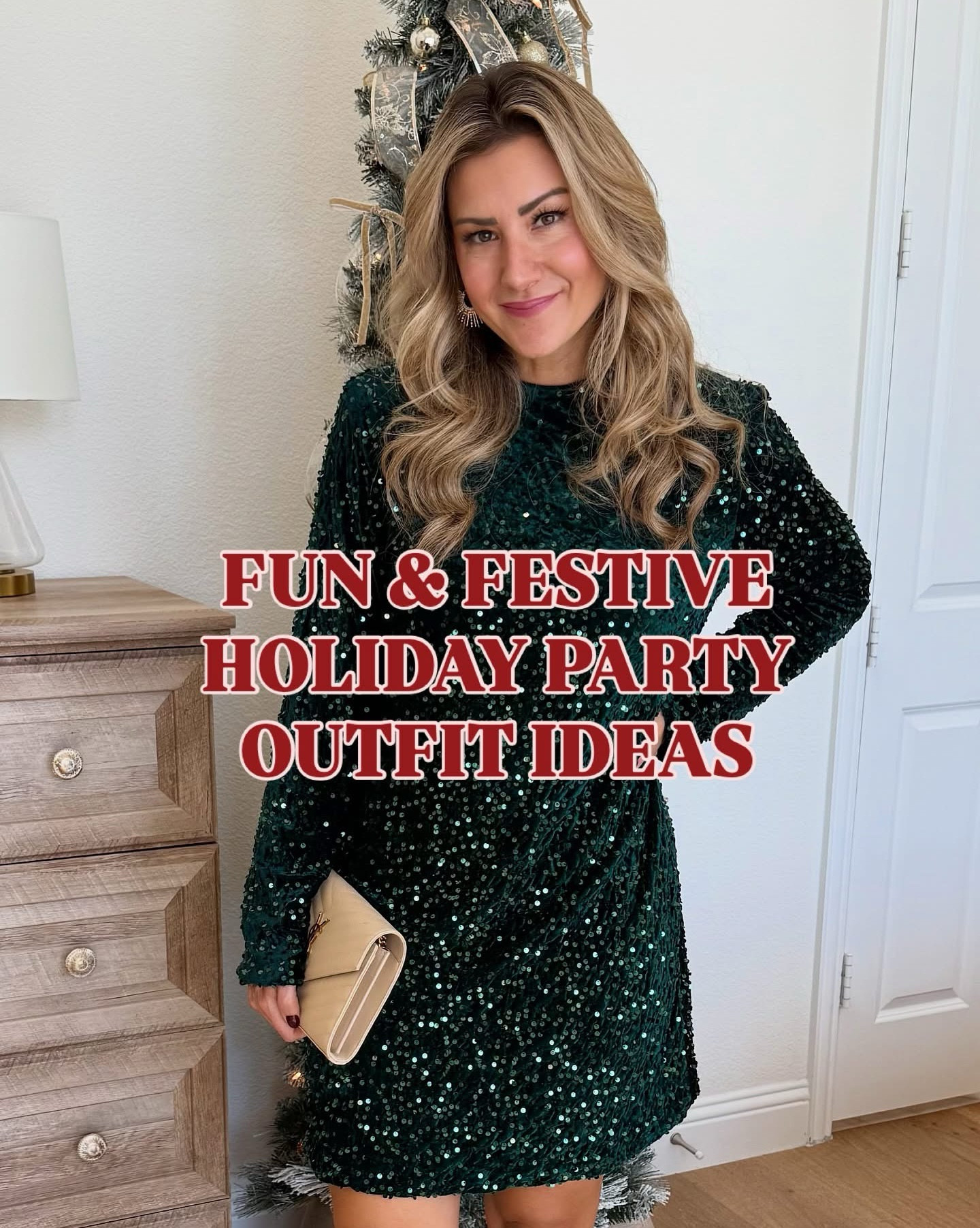 Cupshe & Amazon holiday party outfit ideas 🎄♥️ Tis’ the season for all the red, green, plaid, velvet, bows and shine!! ✨ Each piece is under $40 and perfect for all the festive events, from holiday dinners to cocktail parties, family photos or hosting, you’ll be dazzling all season long! 🫶🏼

Use code ‘wen15' for 15% off on orders of $70+! https://www.cupshe.shopping/wenintexas 

SIZE DETAILS:
Red Ruffle Dress: size S
Red Sweater: size S
Plaid Skirt: size M
Green Sequin Velvet Dress: size M
Cream Bow Sweater: size S
Champagne Cocktail Dress: size M
(5’4, 137lbs)

#Cupshe #Cupshepartner #CupsheSweaterSeason #CozyinCupshe #holidayoutfits #holidayoutfitideas #holidaystyle #sweaterseason #holidaydresses #christmasoutfit #holidayphotos #familyphotooutfits #redandgreen #momstyle #momfashion #winteroutfits #winterstyle #christmasdress #amazonholiday #amazonoutfits #amazonfashion #amazonstyle #holidaypartyoutfits 

#LTKHoliday #LTKFindsUnder50 #LTKSeasonal