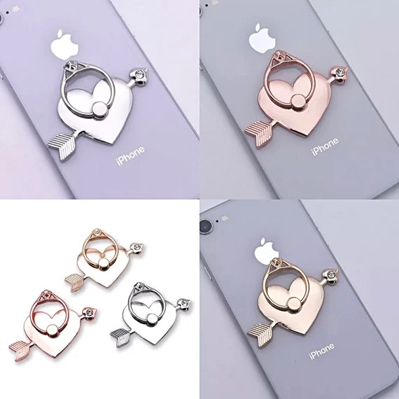 Heart Shape Glossy Finger Ring Holder, 360 Rotating Finger Ring Bracket Universal Cellphone Holde... | Etsy (US)