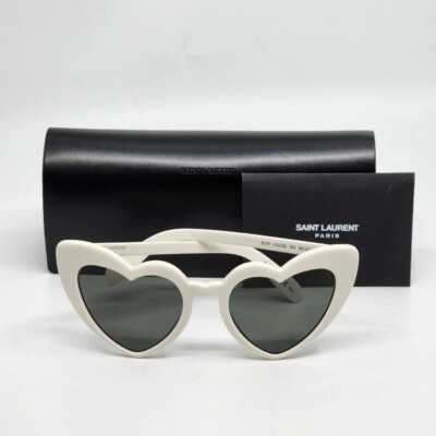 🍀SAINT LAURENT LOULOU YSL SL181 003 Ivory/Grey Heart Sunglasses 54mm  | eBay | eBay US