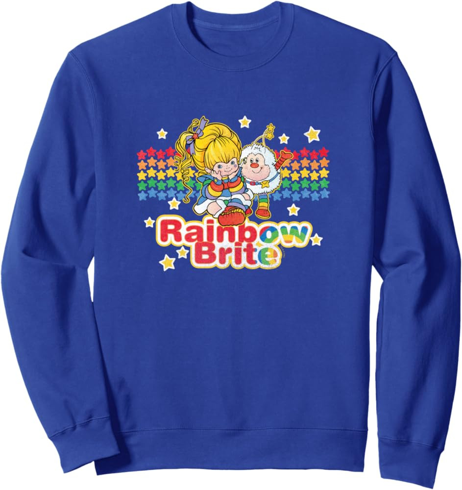 Rainbow Brite & Sprite Vintage Star Stripes Distressed Logo Sweatshirt | Amazon (US)