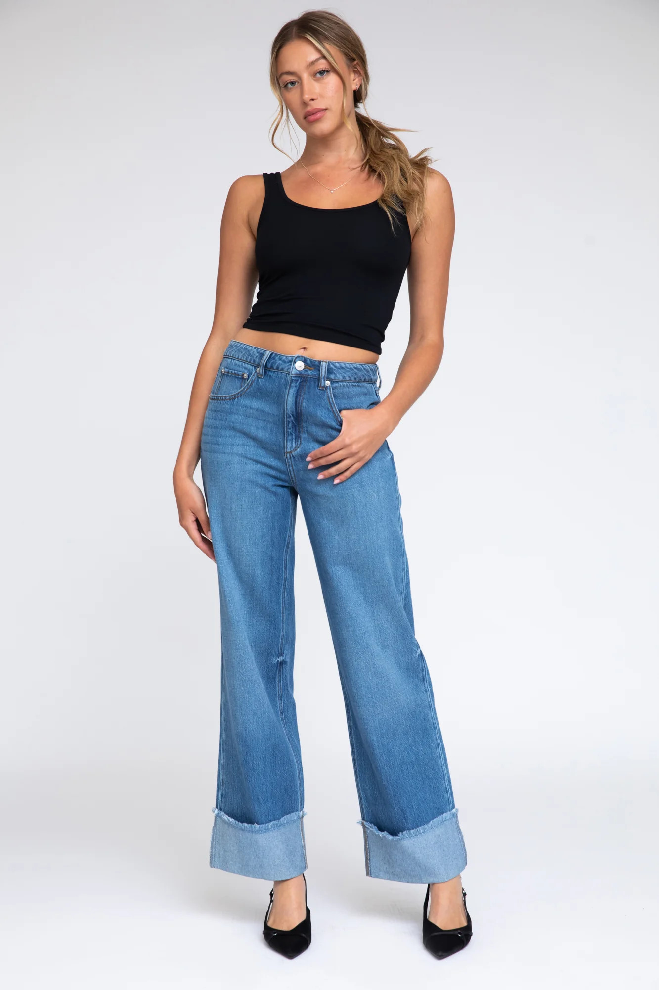 EXTREME RAW CUFF WIDE LEG Jeans - VINTAGE INDIGO | ReWash