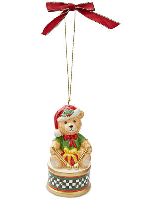 Christmas Tree Teddy Bear on a Drum Ornament | Macy's