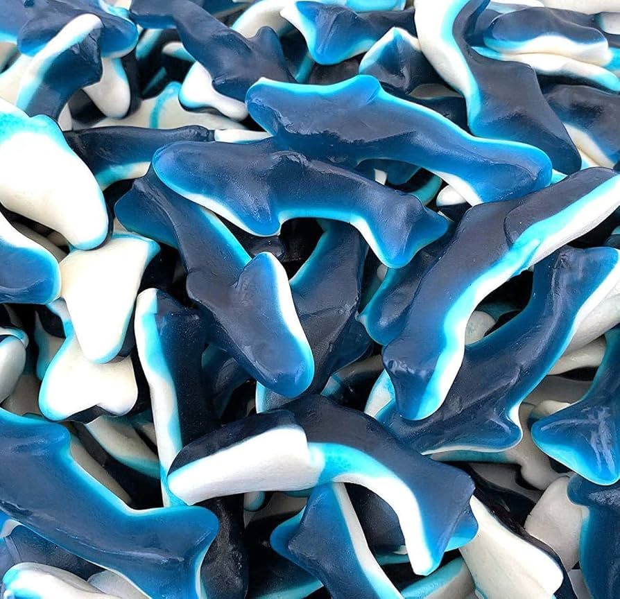 Blue Sharks Gummy Candy, Classic - Made with Real Fruit Juice, 2 Pound Bag | Amazon (US)