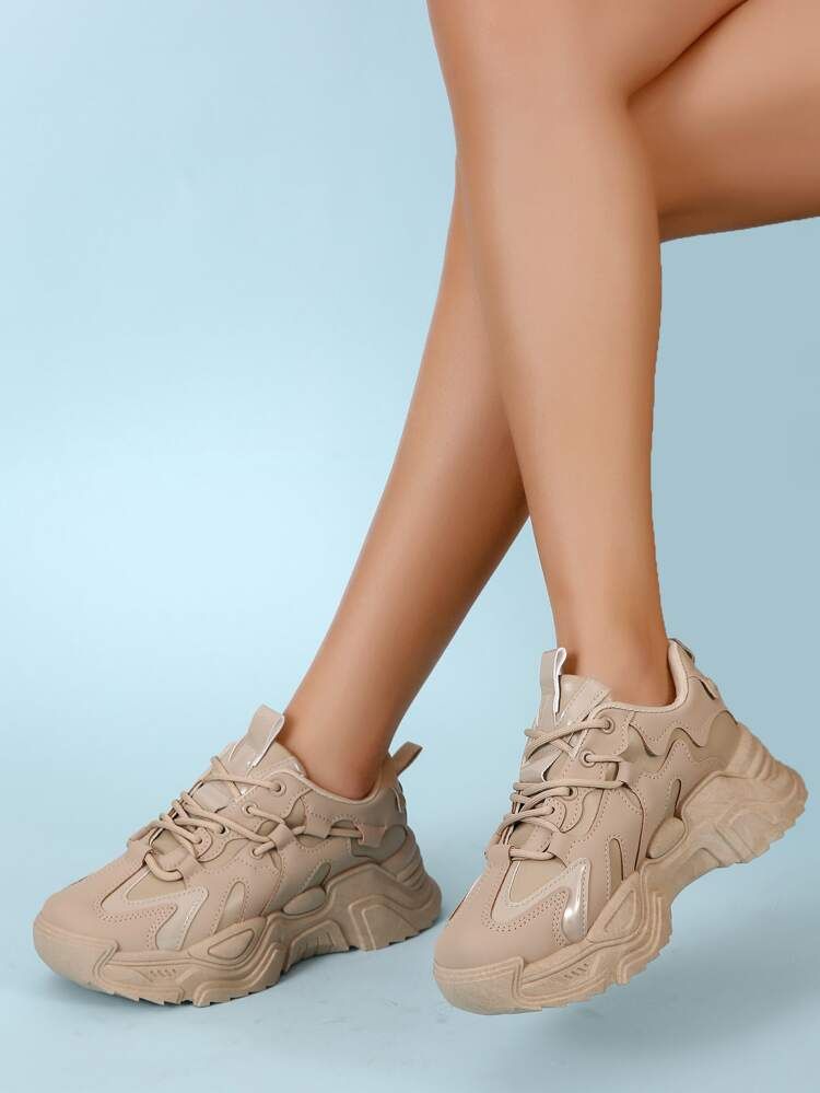 Minimalist Textured Chunky Sneakers | SHEIN