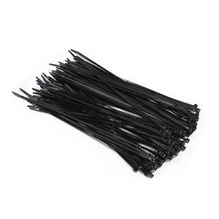Stark 8 in. Tie Down Heavy-Duty UV Nylon 6/6 Cable Zip Ties - Black (100-Pieces)-23203 - The Home... | The Home Depot