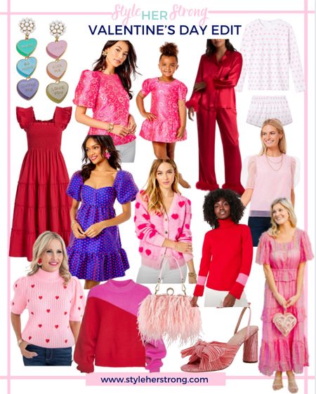 Valentine’s Day edit: feather pajamas, heart pjs, pink dress, red smocked dress, pink top, date night outfit 

#LTKSeasonal #LTKFind #LTKGiftGuide