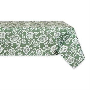 Artichoke Green Floral Print Outdoor Fabric Tablecloth 60x84 | Cymax