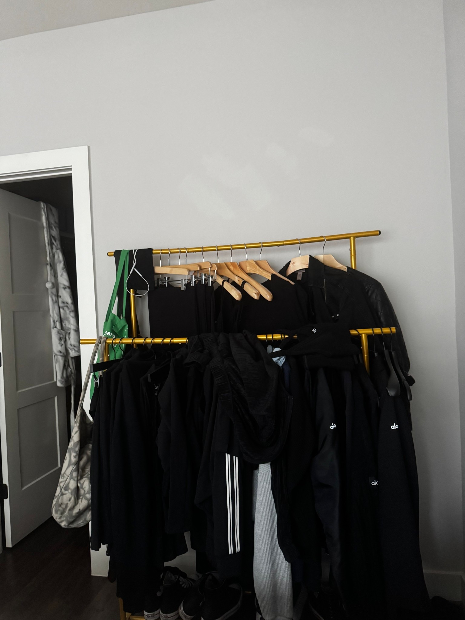 My gold wardrobe rack is currently on sale at Amazon. Snag this double rod piece for under $30. 
Amazon. Amazon finds. Wardrobe rack. Wardrobe. Clothes rack. Closet. 

#LTKHome #LTKHoliday #LTKGiftGuide