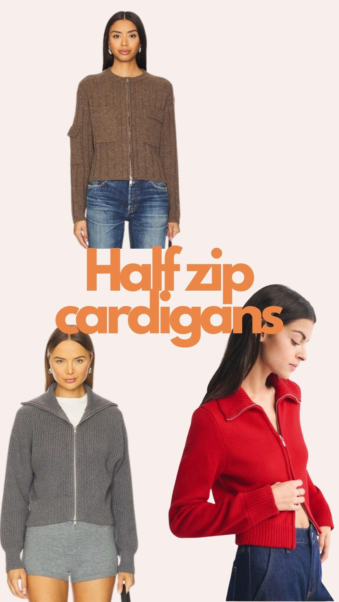 HALF ZIP CARDIGANS 