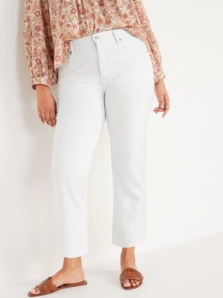 High-Waisted Slouchy Straight Cropped Non-Stretch Tapered Jeans for Women | Old Navy (CA)