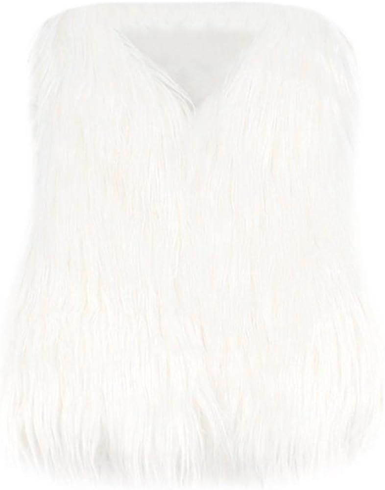 TM Little Girls Faux Fur Soft and Light Vest Waistcoat Long Hair Winter Coat Jacket Outwear | Amazon (US)