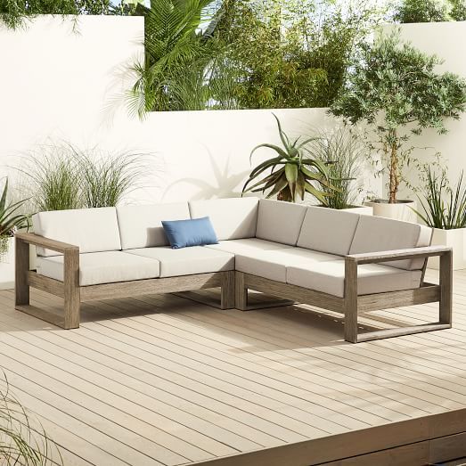 Portside Outdoor 3-Piece L-Shaped Sectional | West Elm (US)
