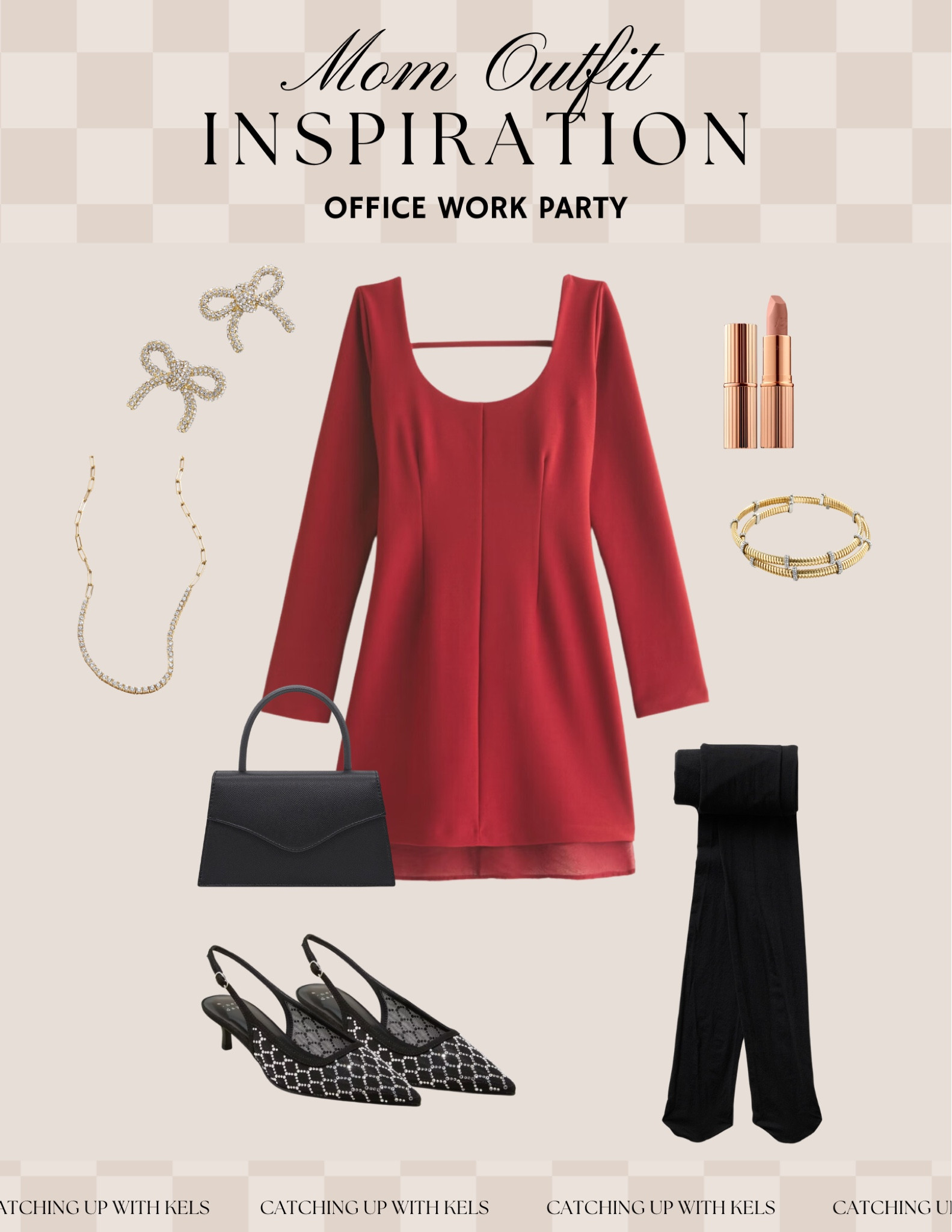 🎄✨ Need a chic and polished look for your next office holiday party? This red dress is your go-to for effortless elegance, paired with classic tights, statement bow earrings, and sleek accessories. Tap to shop this sophisticated yet festive look! #HolidayPartyStyle

#LTKParties #LTKHoliday