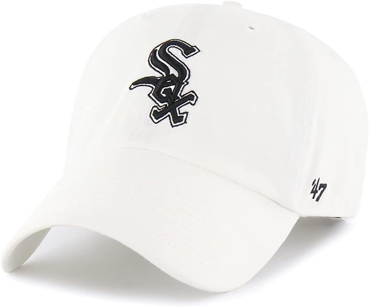 '47 MLB Black White Clean Up Adjustable Hat Cap, Adult One Size | Amazon (US)