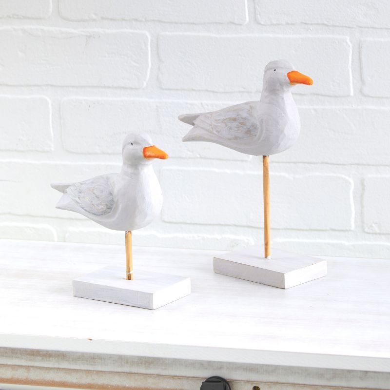Lakeside Decorative Wooden Sandpiper Bird Figurines - Coastal Accent - Set of 2 | Target