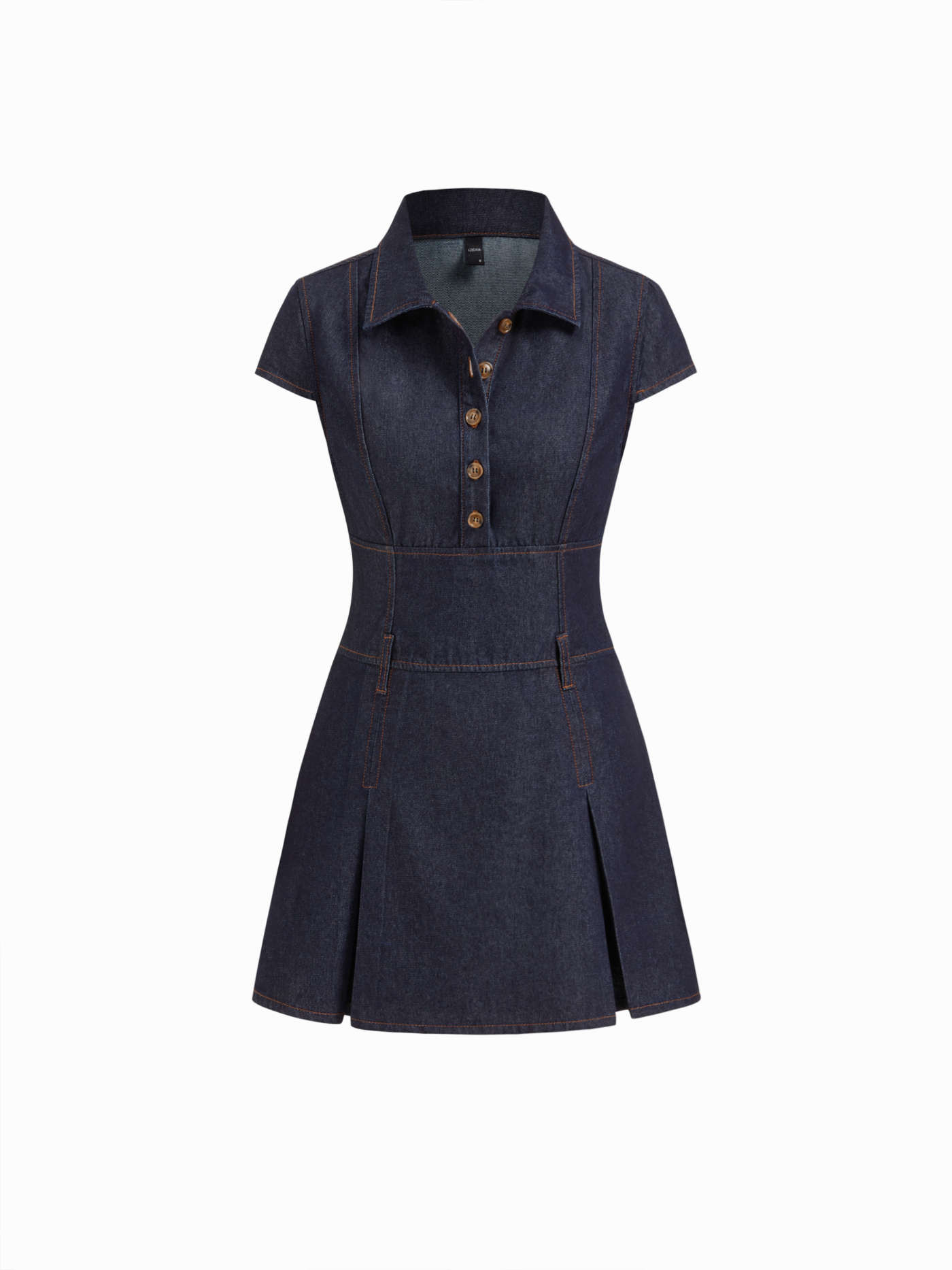 Denim Collar Button Mini Dress | Cider