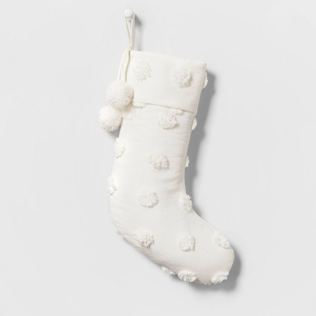 Woven Christmas Stocking with Raised Dot Detail Ivory - Wondershop™ | Target