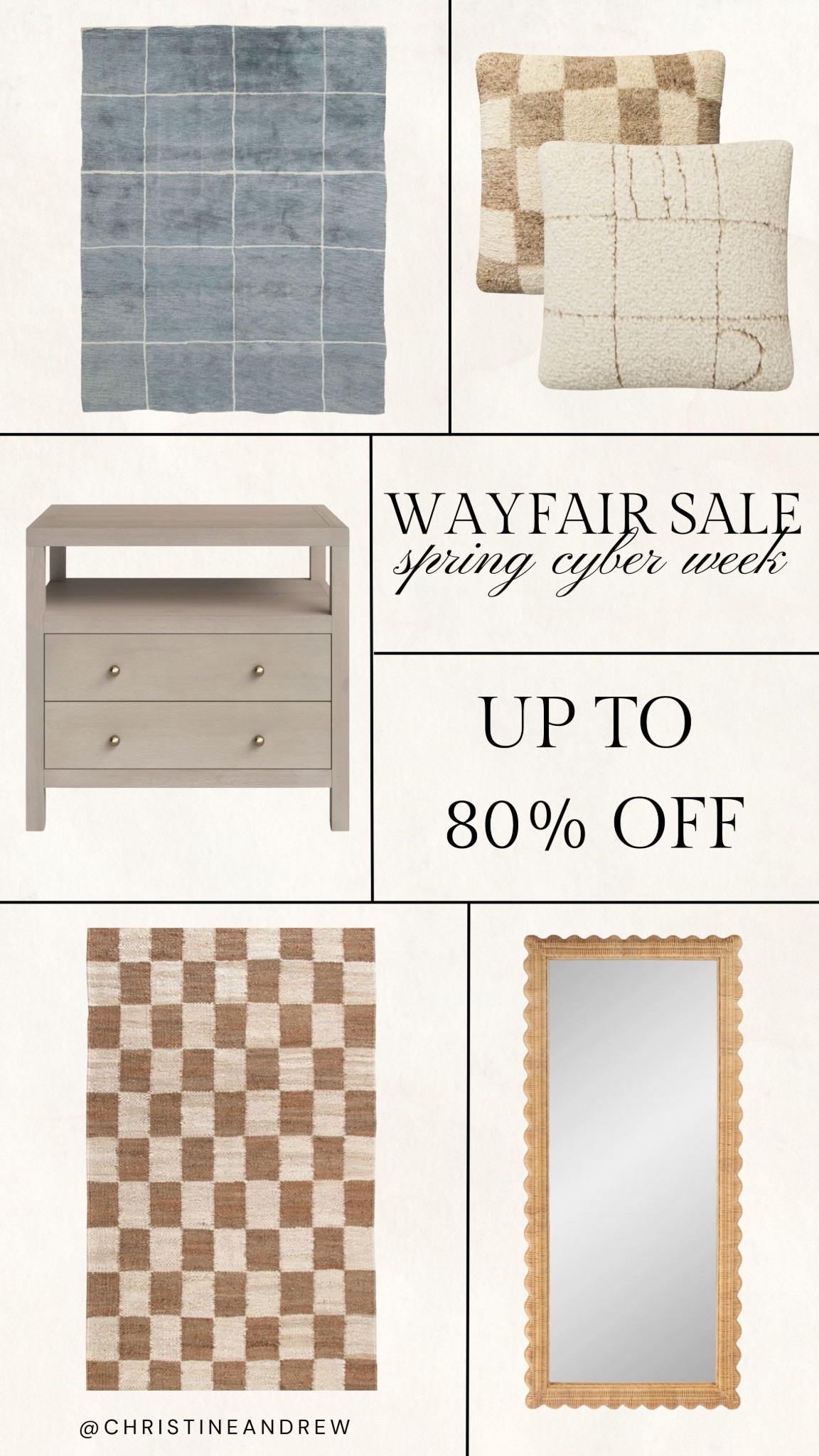 @Wayfair spring cyber sale week - ends tomorrow!! 

Spring home refresh, nightstand, living room rug, checkered rug, throw pillow, Wayfair sale

#LTKSaleAlert #LTKspring #LTKHome