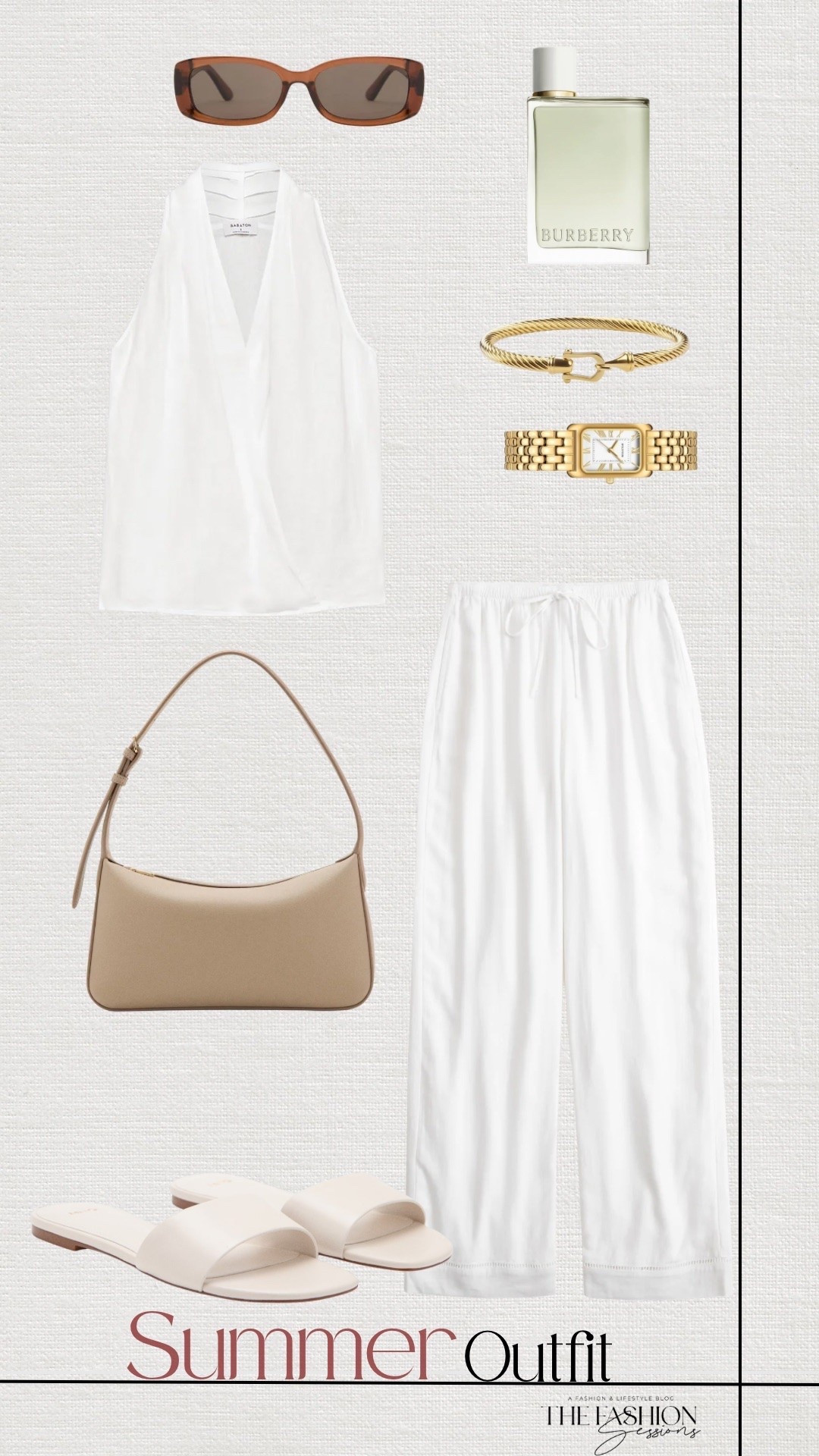 Summer Outfit | White Halter Top | White Linen Pants | Cream Shoulder Bag | Linen Outfit |

#LTKootd #LTKSeasonal