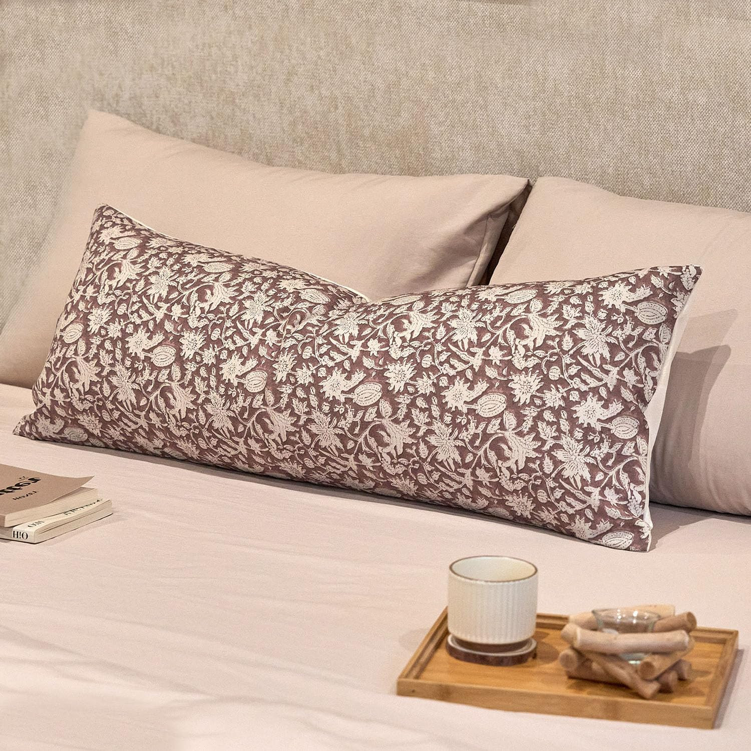 Amor Virisso Floral Throw Pillow Cover 14x36 Couch Decorative Accent Sofa Pillow Brown | Amazon (CA)