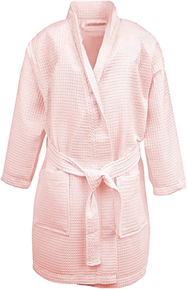 TOPTIE Kids Cotton Bathrobe Waffle Kimono Spa Party Robe,Children's Hotel Bathrobe with Pockets | Amazon (US)