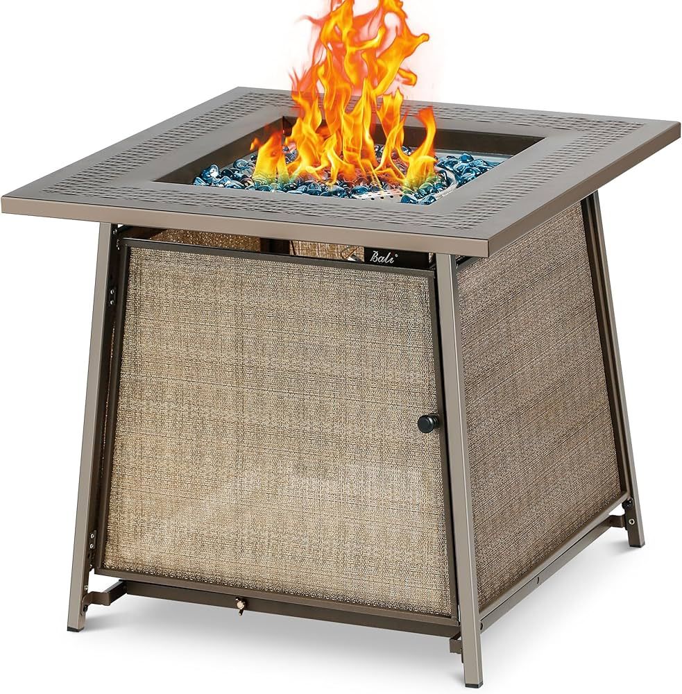 BALI OUTDOORS FirePit Propane Gas Fire Pit Table, 28Inch Square Fire Table 50,000BTU with Cover L... | Amazon (US)