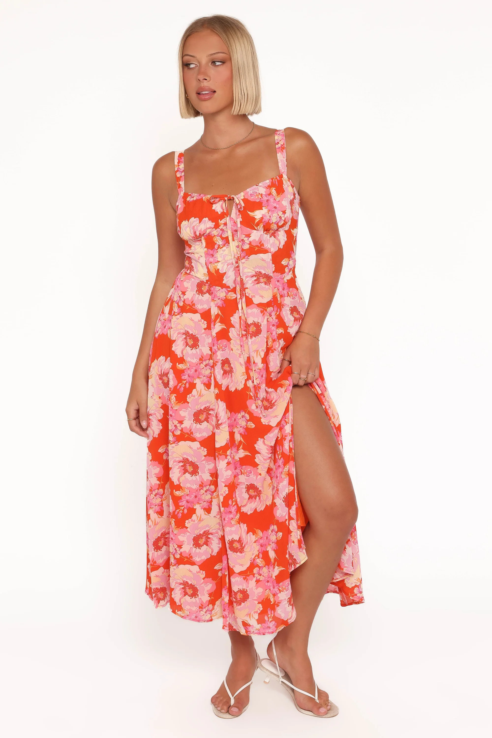 Elodie Midi Dress - Red Floral | Petal & Pup (US)