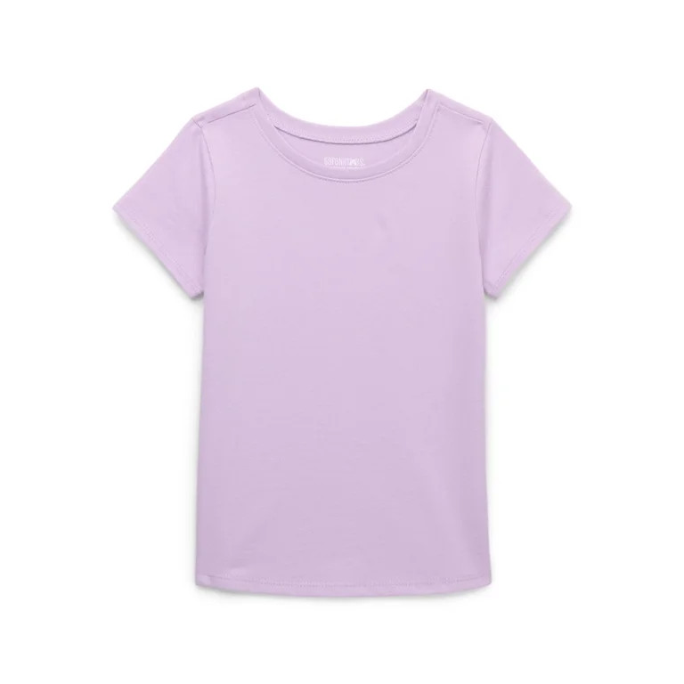Garanimals Toddler Girl Solid Tee with Short Sleeves, Sizes 18M-5T | Walmart (US)