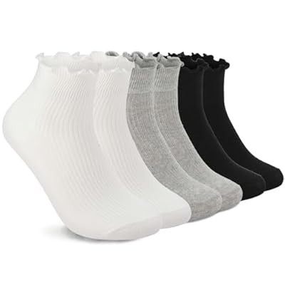 DarkCom Women Socks Ruffled Design, Cute Ankle Socks Super Soft Breathable Cool Frilly So… | Amazon (US)