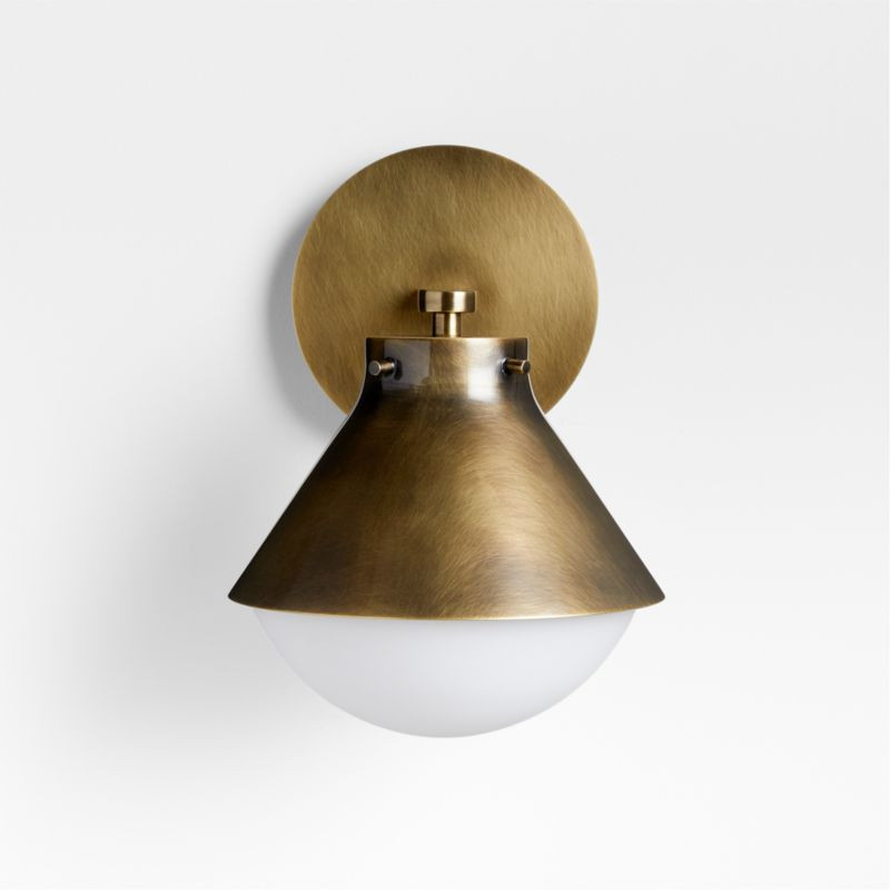 Rainier Brass Conical Wall Sconce Light + Reviews | Crate & Barrel | Crate & Barrel